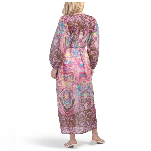 🔹️MAGARI 🔹️Made in Italy Voile Di Colonels Maxi Coverup Swim Kimono - Picture 3 of 3